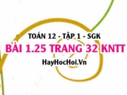 Bài 1.25 SGK Toán 12 tập 1 Kết nối tri thức